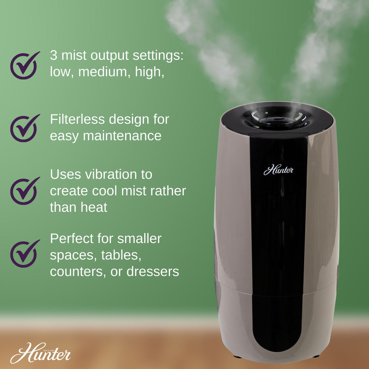 HHU425 Hunter Aspire 0.7 Gal Ultrasonic Cool Mist Humidifier Hunter