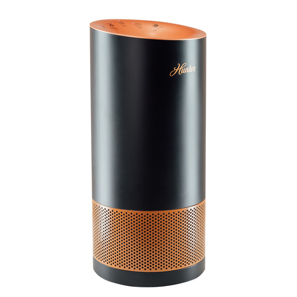 Hunter HP400 Cylindrical Tower Air Purifier, Black and Copper