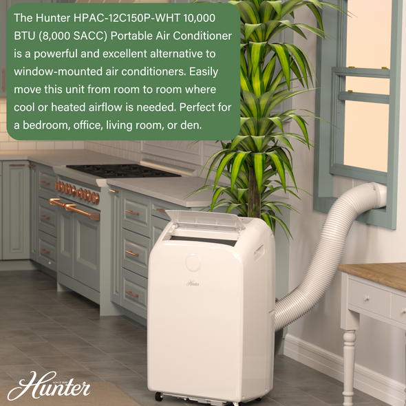 10,000 BTU (8,000 SACC) Portable Air Conditioner with Heat for Rooms Up to 450 Sq. Ft.