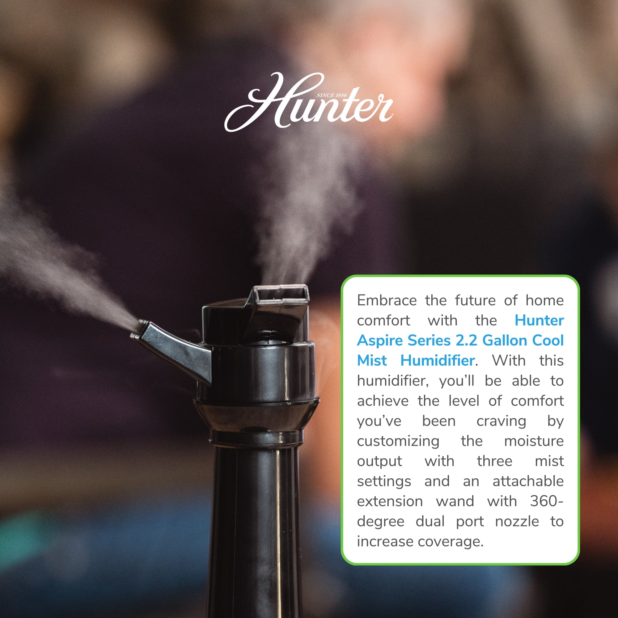 HHU400 Aspire Ultrasonic Humidifier| Hunter Fan Company