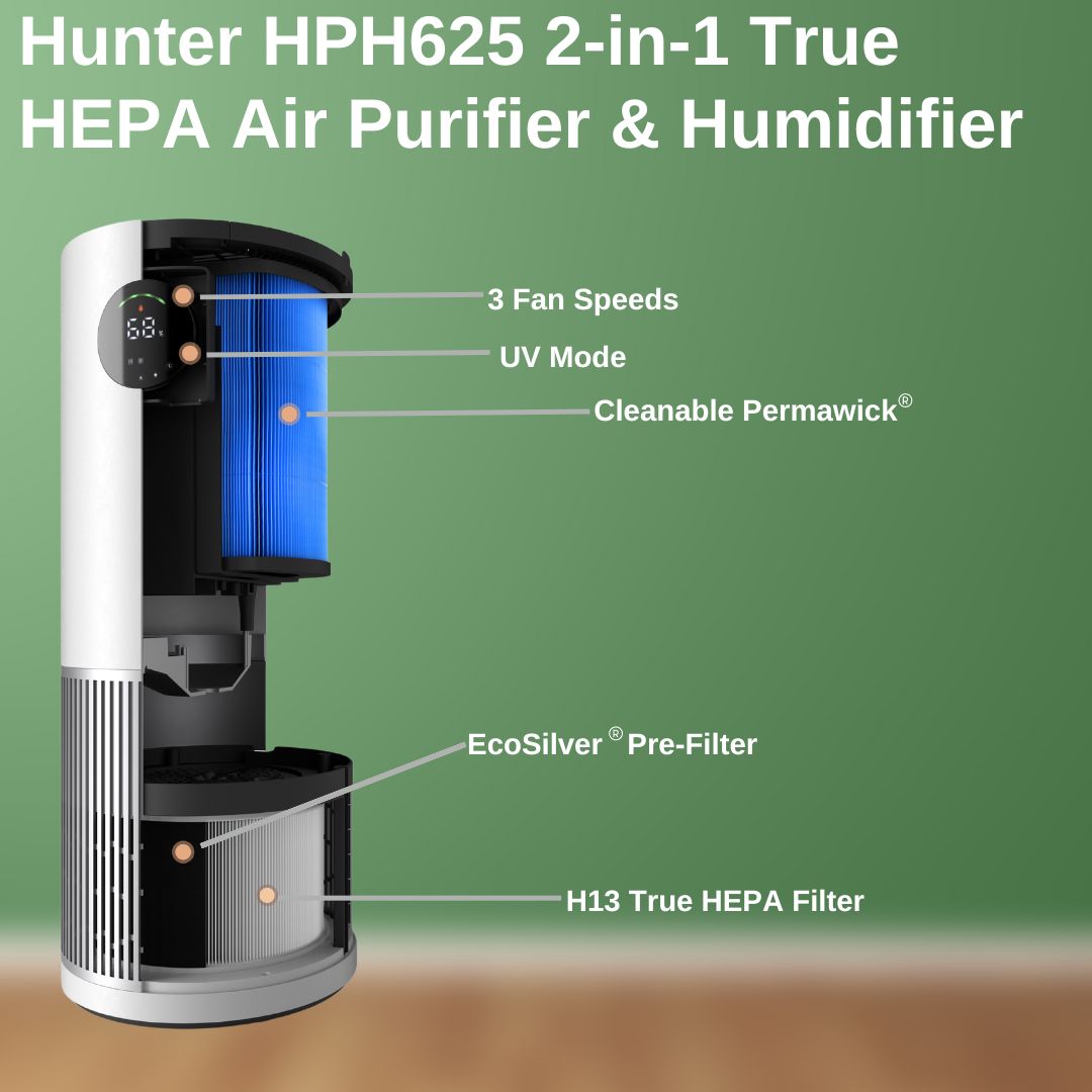 HPH625 2 in 1 True HEPA Air Purifier Humidifier
