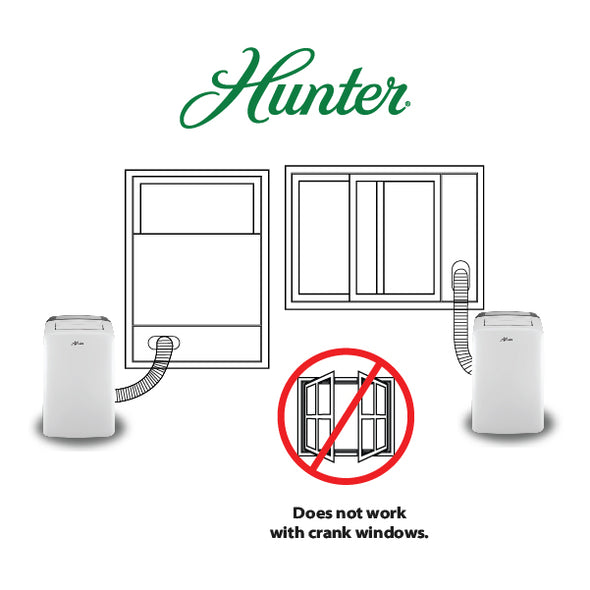 Hunter HPAC-10C150 10,000 BTU Portable Air Conditioner Sliding Windows